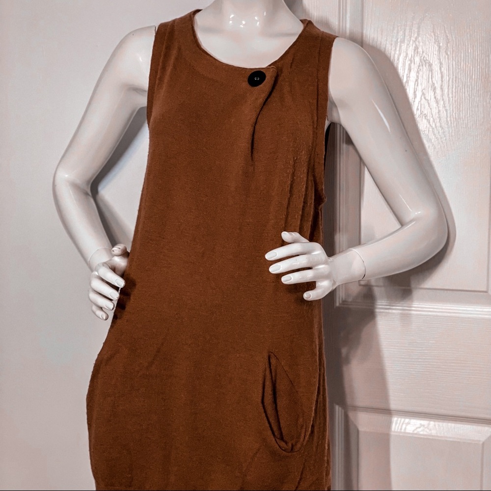 [Moma] Brown Sleeveless Dress